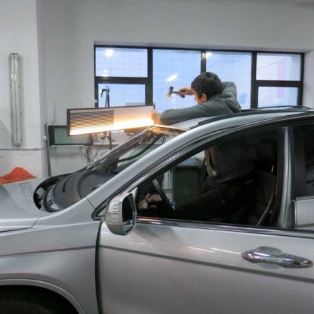 Удаление вмятин и замена лобового на Honda CRV